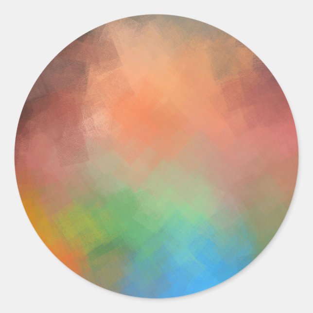 Abstract Art Elegant Colourful Blank Template Classic Round Sticker (Front)