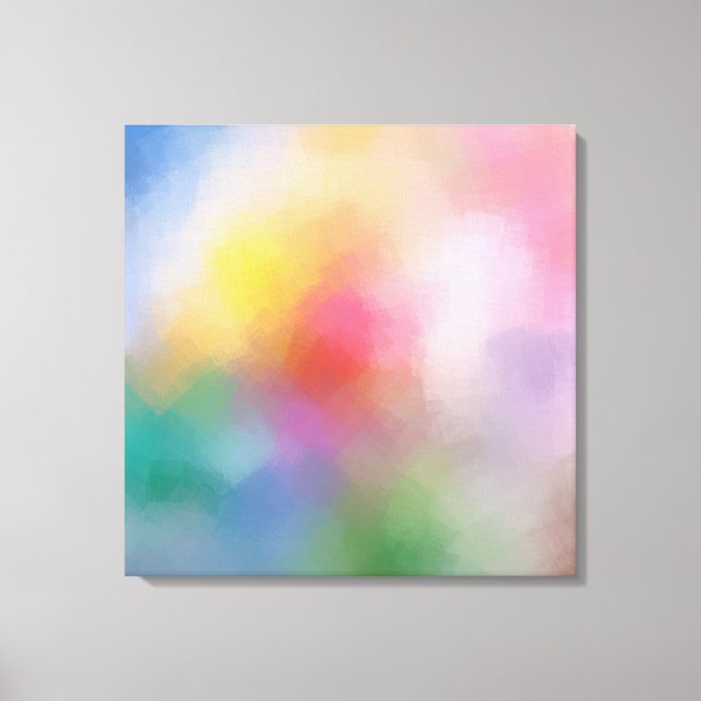 Abstract Art Elegant Pink Red Yellow Blue Purple Canvas Print (Front)