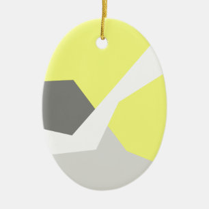 Abstract Art Energy Yellow Grey Ceramic Ornament