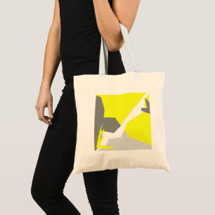 Abstract Art Energy Yellow Grey Tote Bag