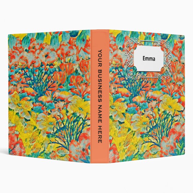 Abstract Art Exotic Summer Garden  Binder (Background)