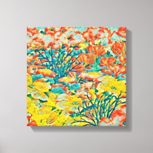 Abstract Art Exotic Summer Garden  Canvas Print