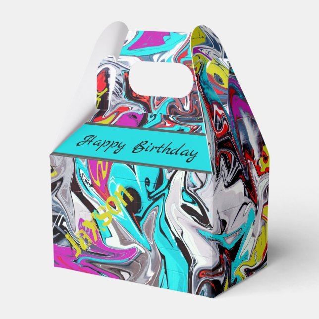 Abstract Art  Favor Box (Front Side)