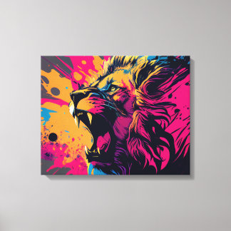 Abstract Art Featuring a Lion Canvas Print