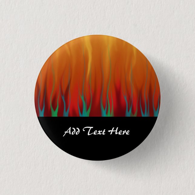 Abstract Art - Fire - Background Flames 1 Inch Round Button (Front)