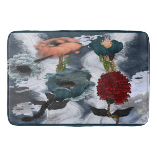 Abstract Art Floral Bath Mat