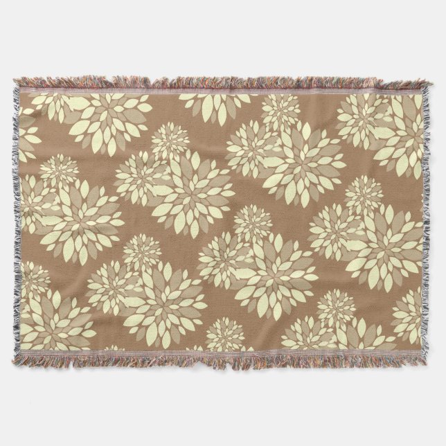 Abstract Art Floral Cream Petals Blanket (Front)
