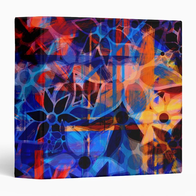 Abstract Art Floral Pattern #3 Binder (Front/Spine)