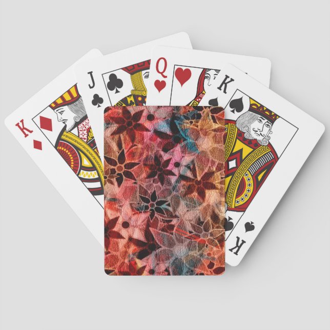 Abstract Art Flower Pattern #2 Playing Cards (Back)