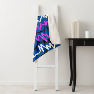 Abstract Art Funky Colourful ZigZags Throw Blanket