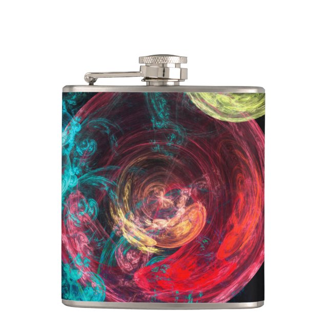 Abstract Art Galaxy Circles Hip Flask (Front)
