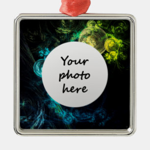 Abstract Art Galaxy Circles Metal Ornament