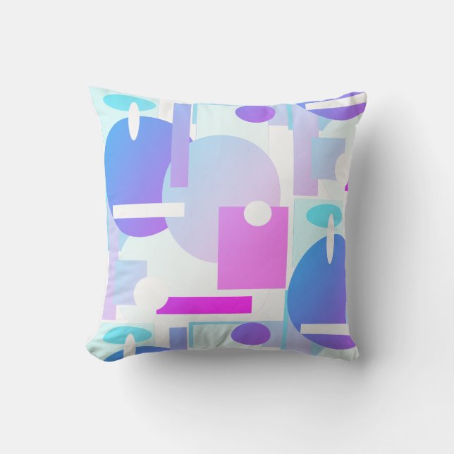 Abstract Art Geometry Shapes Throw Pillow Cushion (Front)