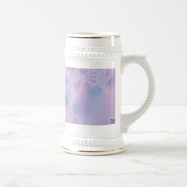Abstract Art Glowing Pink Beer Stein (Right)