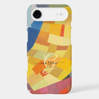 Abstract Art, Gold Monogram, Black Script Name