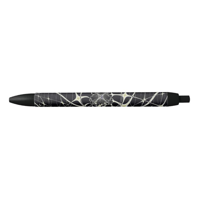 Abstract Art Golden Spiderweb Black Ink Pen (Front)