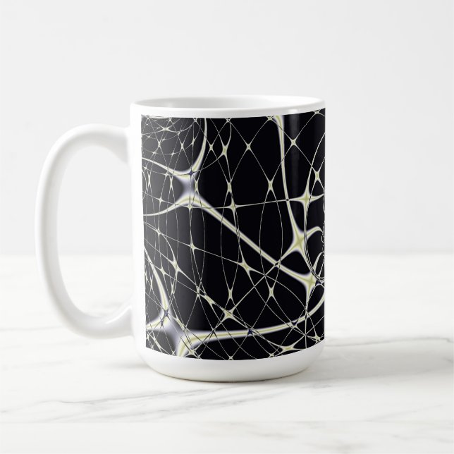 Abstract Art Golden Spiderweb Coffee Mug (Left)