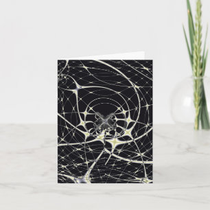 Abstract Art Golden Spiderweb Note Card