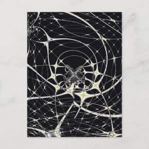 Abstract Art Golden Spiderweb Postcard