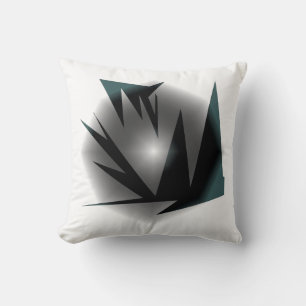 Abstract Art Grey Black White Throw Pillow