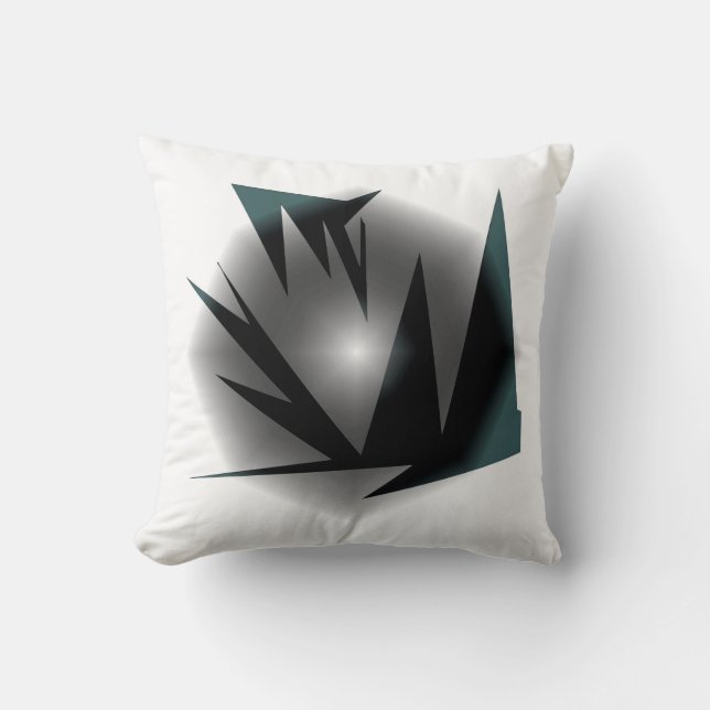 Abstract Art Grey Black White Throw Pillow (Front)
