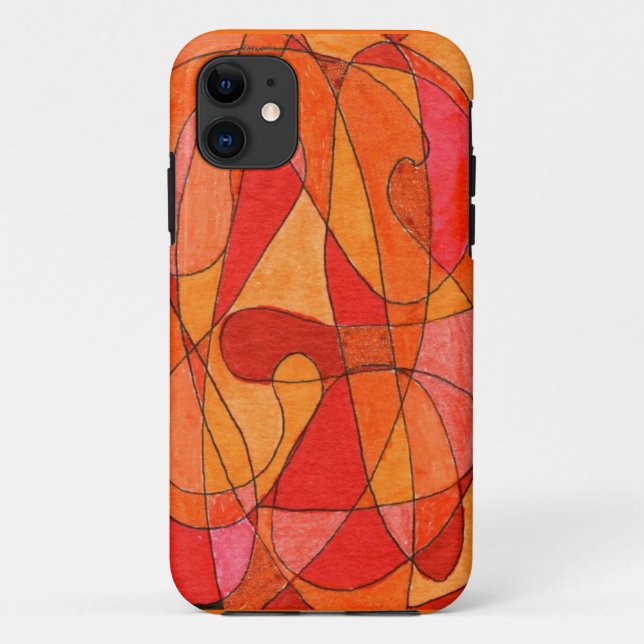 Abstract Art in oranges and reds  Phone Case (Back)