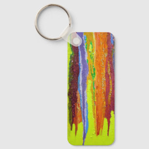 Abstract Art in Yellow Keychain