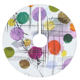 Abstract Art Inspired Seamless Background Brushed Polyester Tree Skirt