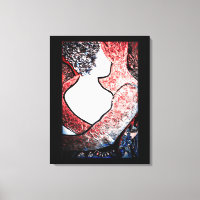 Abstract Art Interracial couple in loving embrace