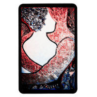 Abstract Art Interracial couple in loving embrace