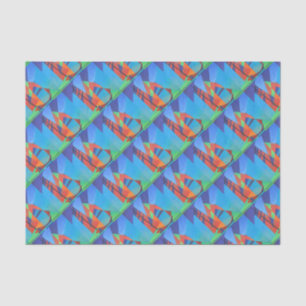 Abstract Art Junk Boat Against Deep Blue Sky Tissue Paper