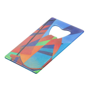 Abstract Art Junk Boat Against Deep Blue Sky Wallet Bottle Opener