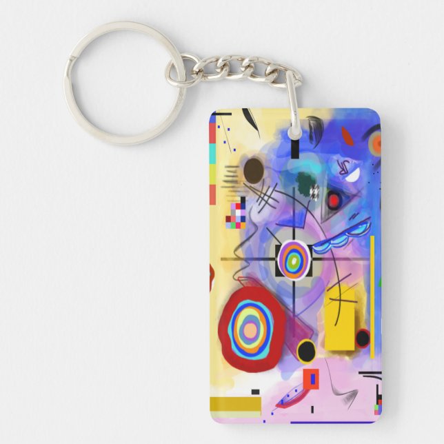 Abstract Art Key Chain inspired by Kandinsky (Front)