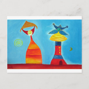 Abstract Art King Queen Art Postcard