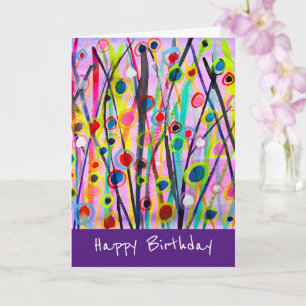 abstract art landscape colourful watercolor card