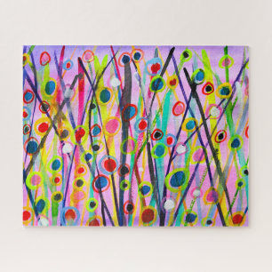 abstract art landscape colourful watercolor jigsaw puzzle