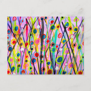 abstract art landscape colourful watercolor postcard