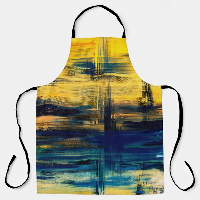 Abstract art landscape painting, background illust apron (Front)