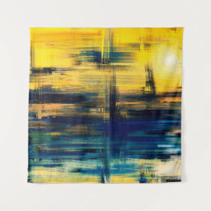 Abstract art landscape painting, background illust tapestry