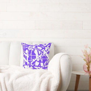 Abstract Art Lavender Blue Purple White Minimalism Throw Pillow