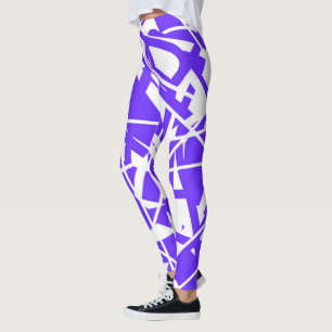 Abstract Art Lavender Blue White Minimalism Leggings