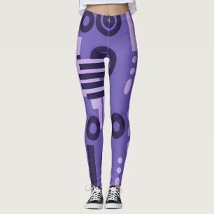 Abstract Art Leggings in Shades of Purple