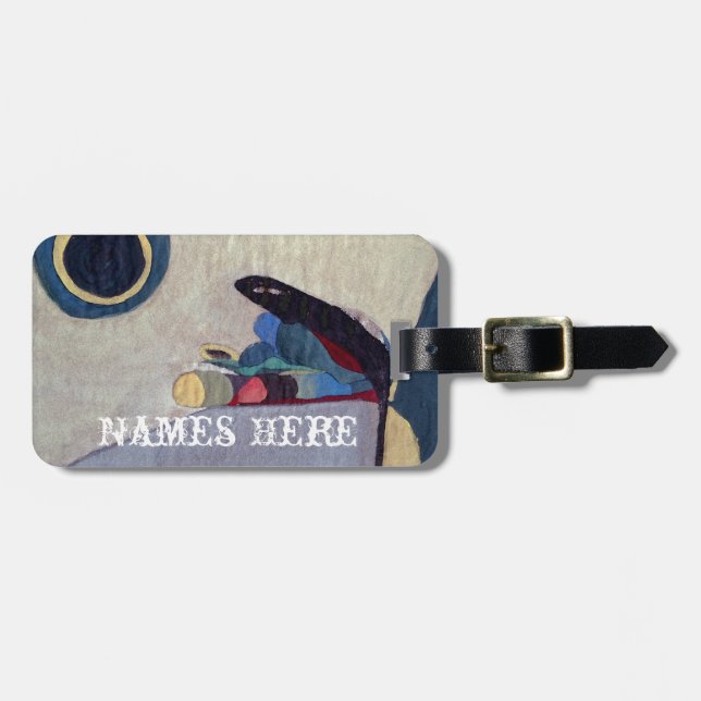 Abstract Art Luggage Tag w/ leather strap (Front Horizontal)