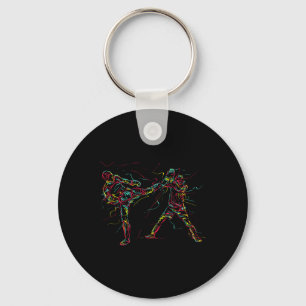 Abstract Art Martial Artist Karate Keychain