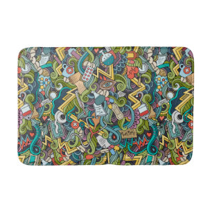 Abstract Art Medical Icon Pattern Bath Mat