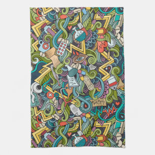 Abstract Art Medical Icon Pattern Kitchen Towel