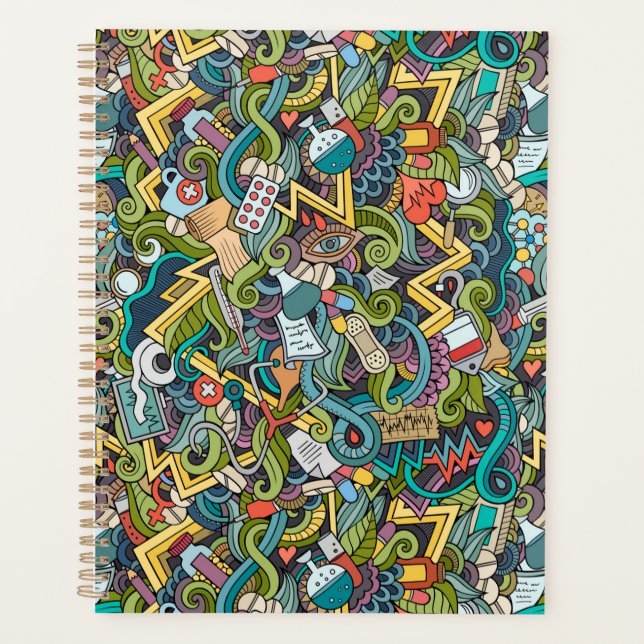 Abstract Art Medical Icon Pattern Planner (Front)