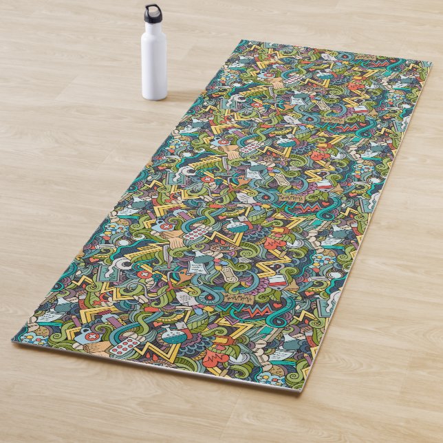 Abstract Art Medical Icon Pattern Yoga Mat (In Situ)