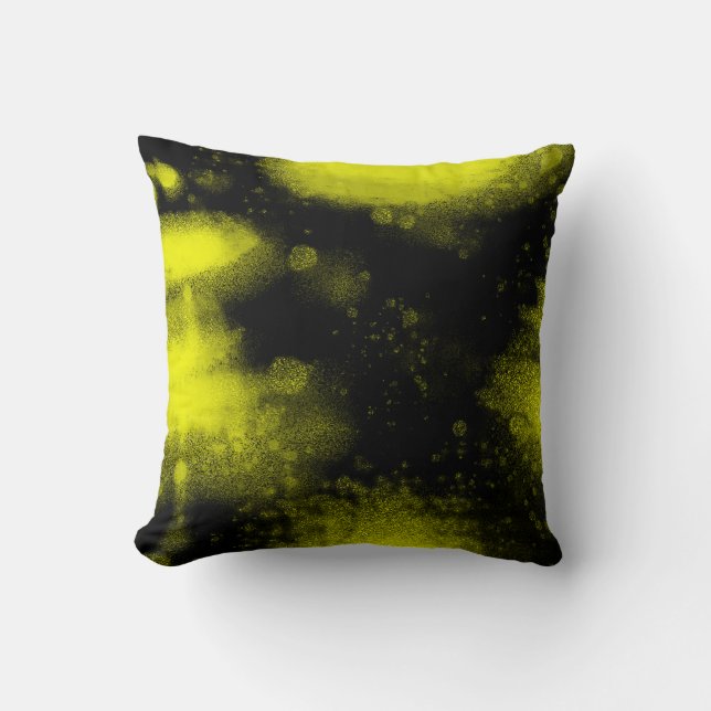 Abstract Art Minimalism Black Yellow Throw Pillow (Front)