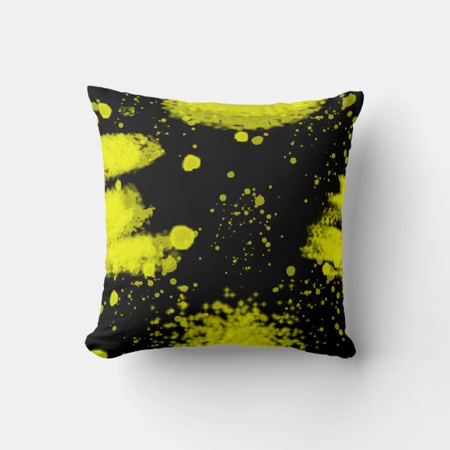 Abstract Art Minimalism Black Yellow Throw Pillow (Front)